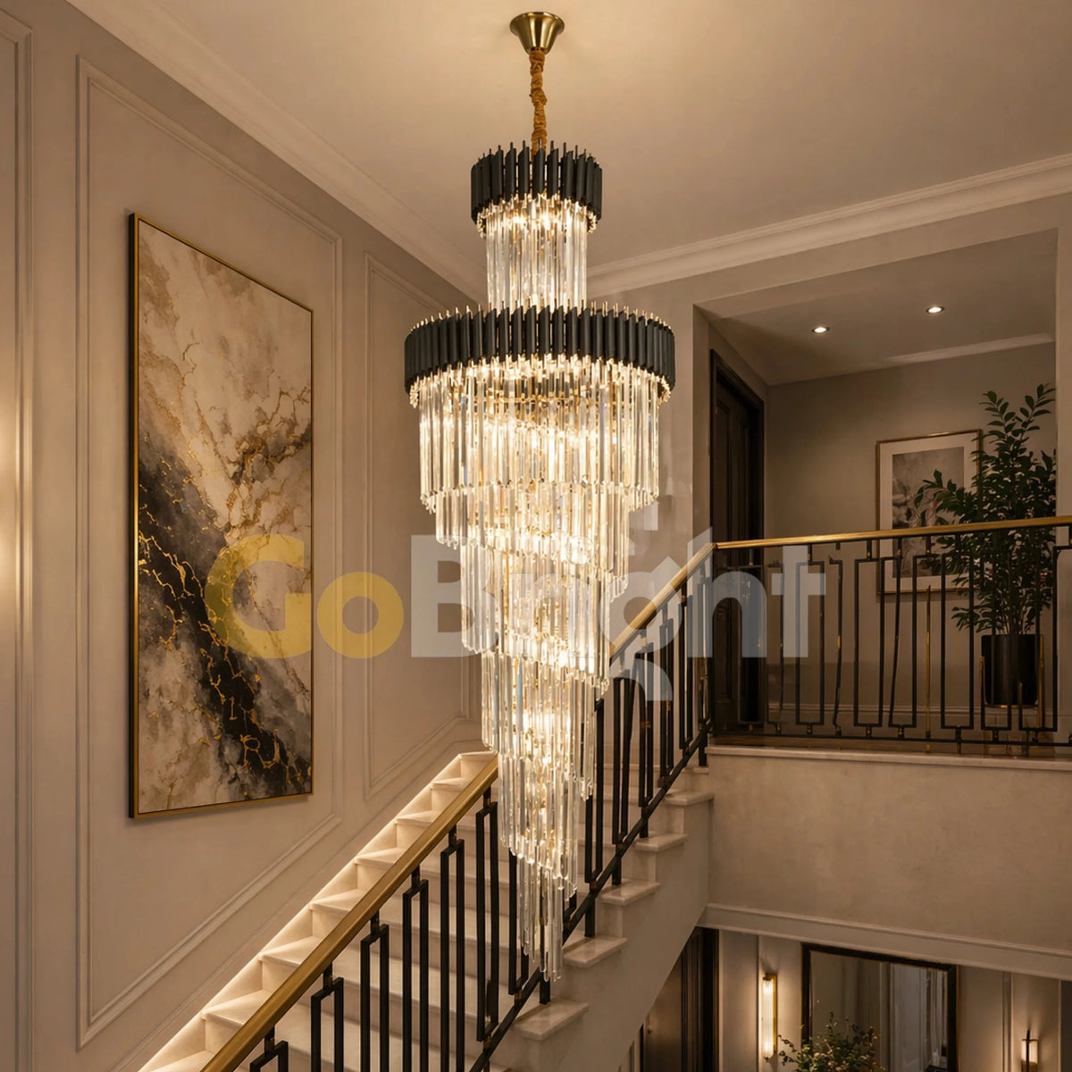 Candelabru Kimberly Lungime 180cm Diametru 60cm Negru + Auriu