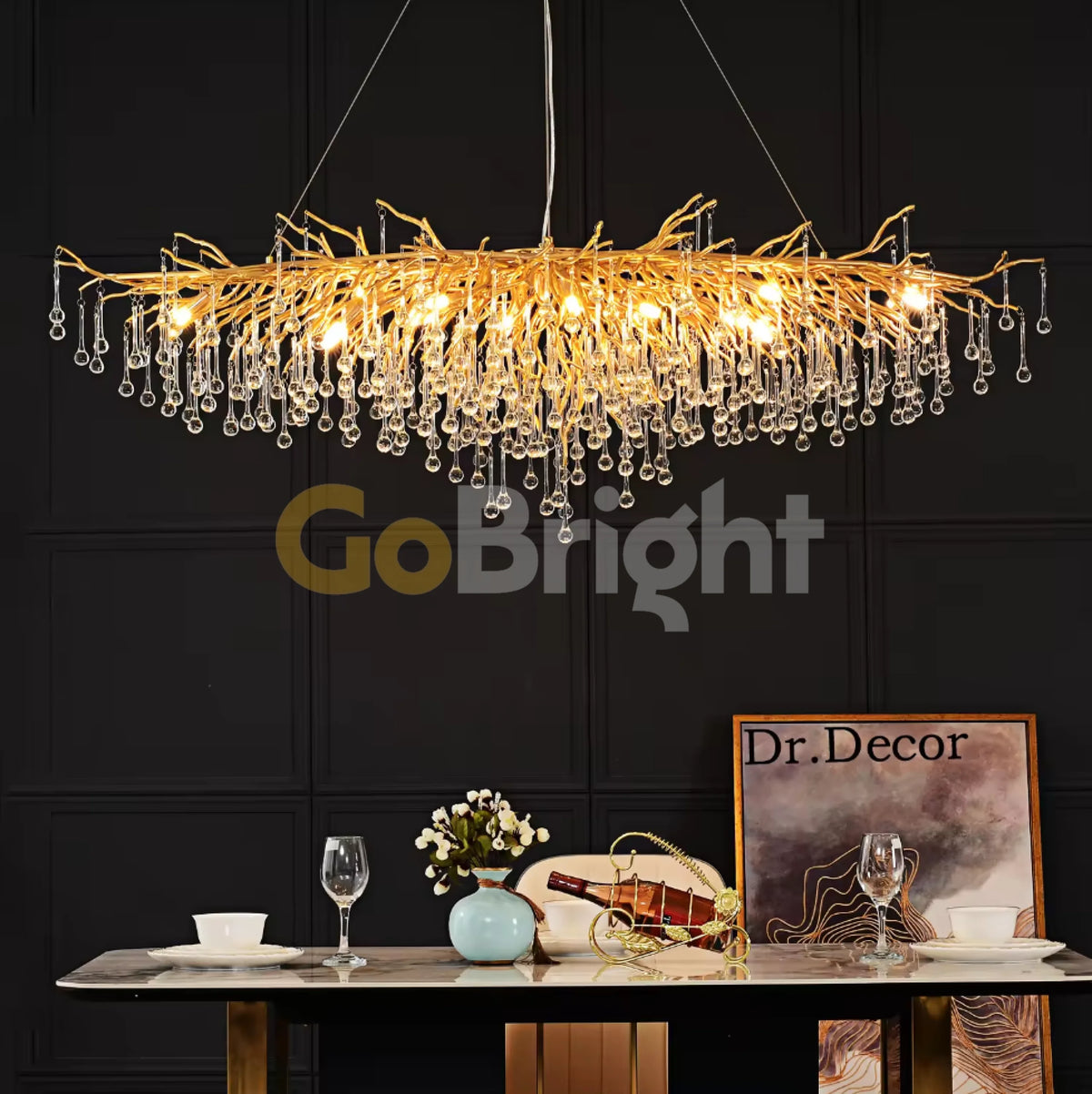 Candelabru Leon 120x55cm 10xE14 Auriu