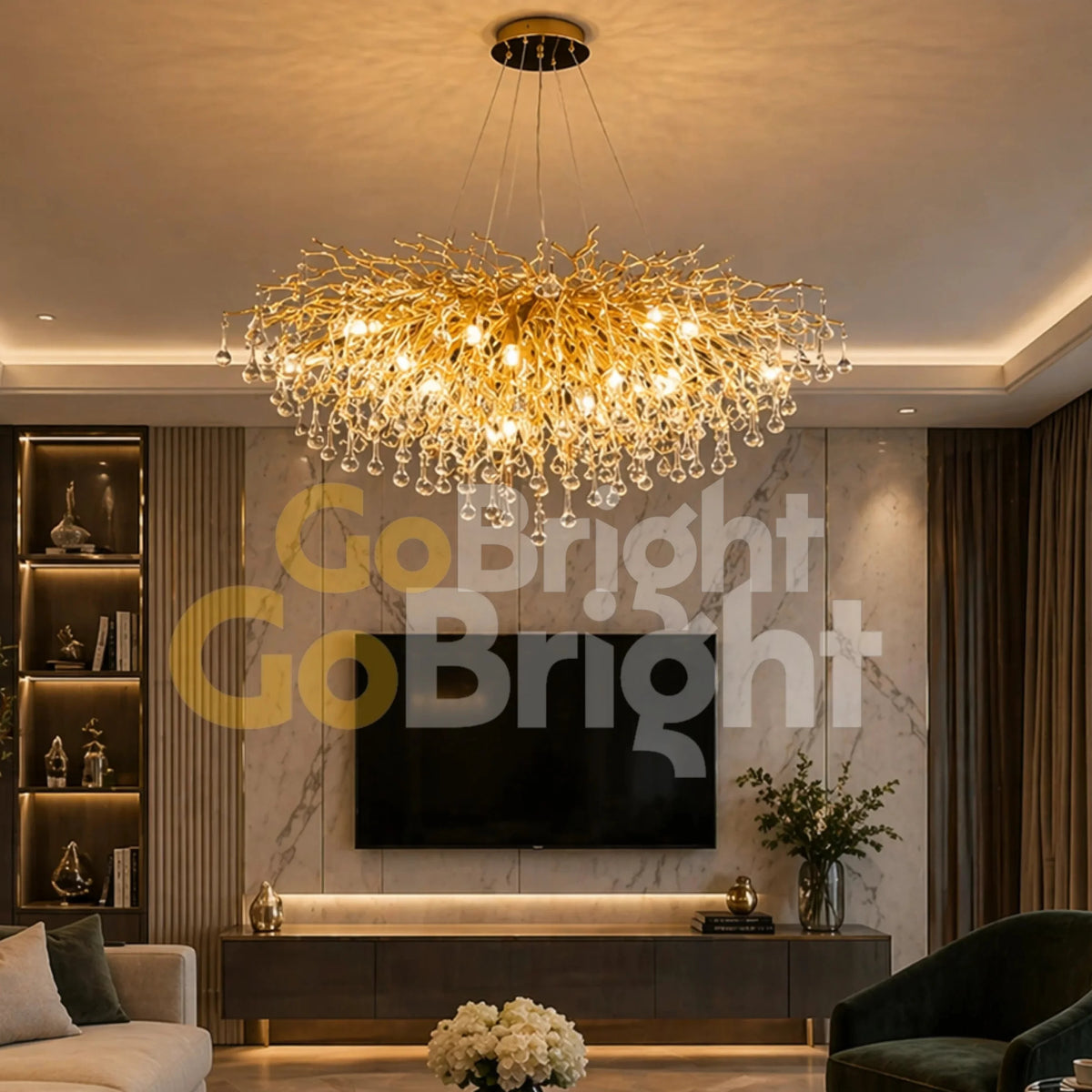 Candelabru Leon 80cm 8xE14 Auriu