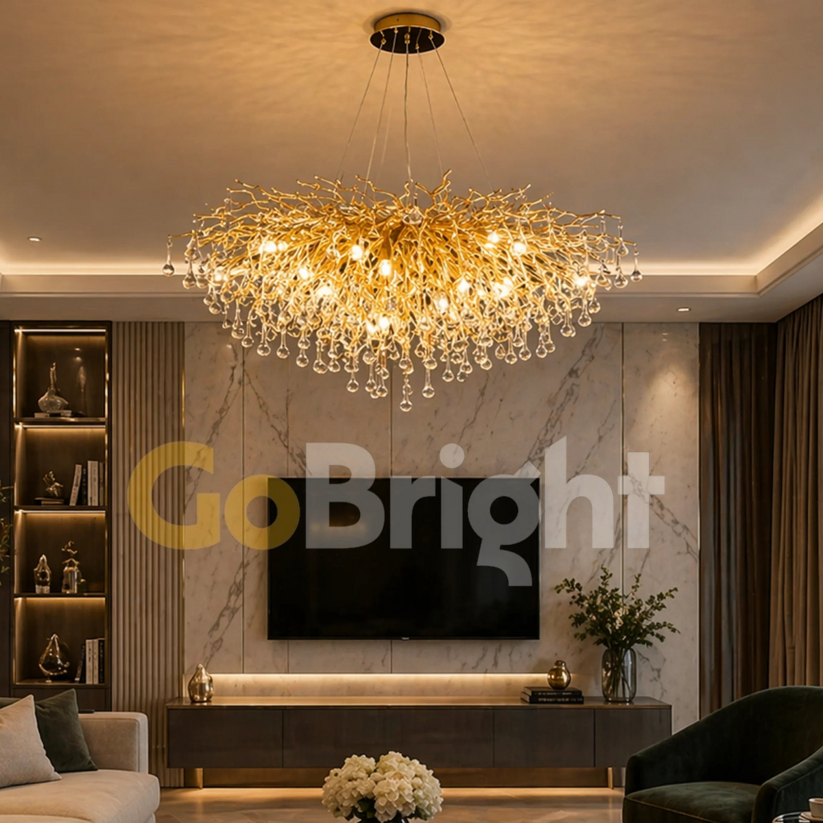 Candelabru Leon 80cm 8xE14 Auriu