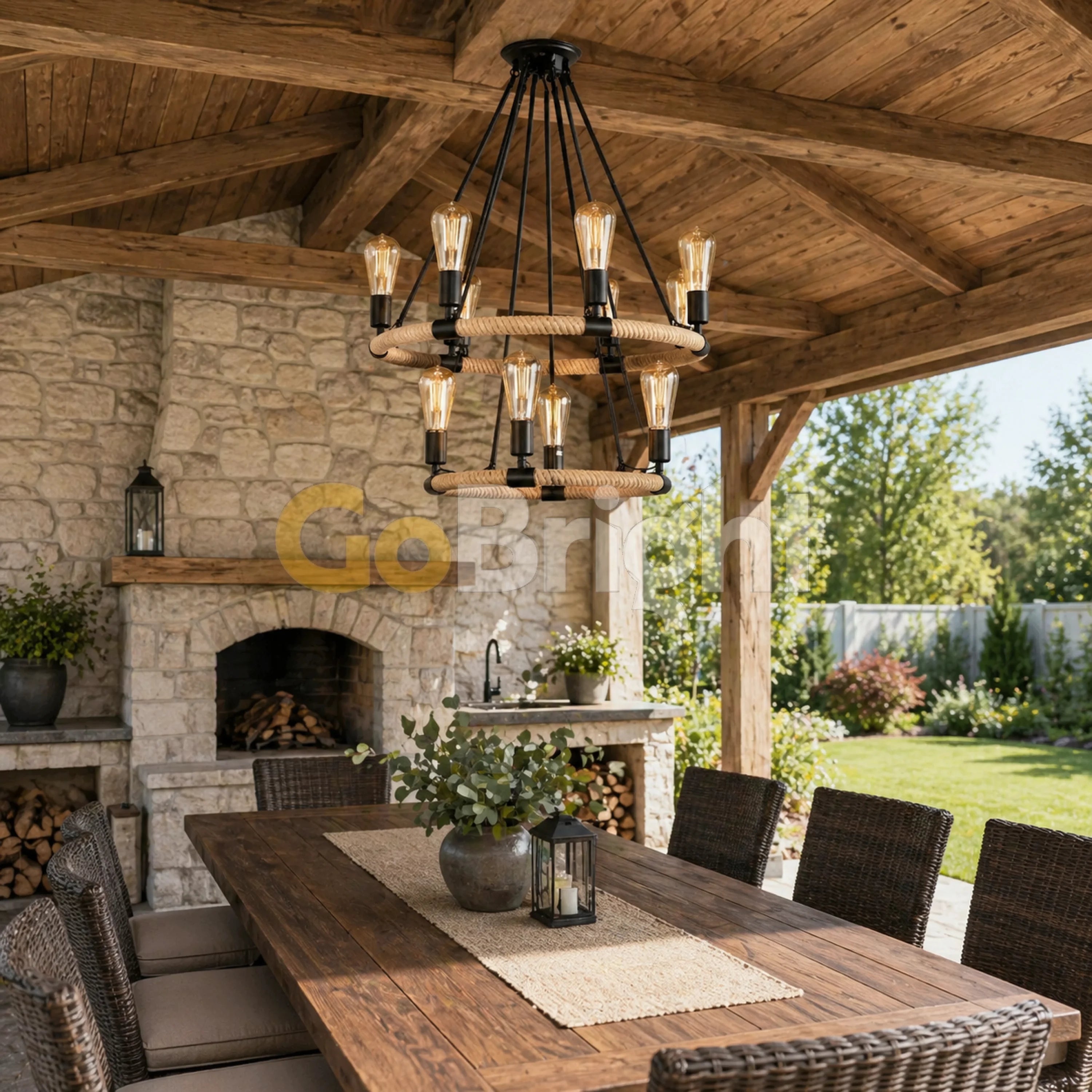 Candelabru Rustic Eagle 10xE27 Diametru 60 + 40cm Reglabil