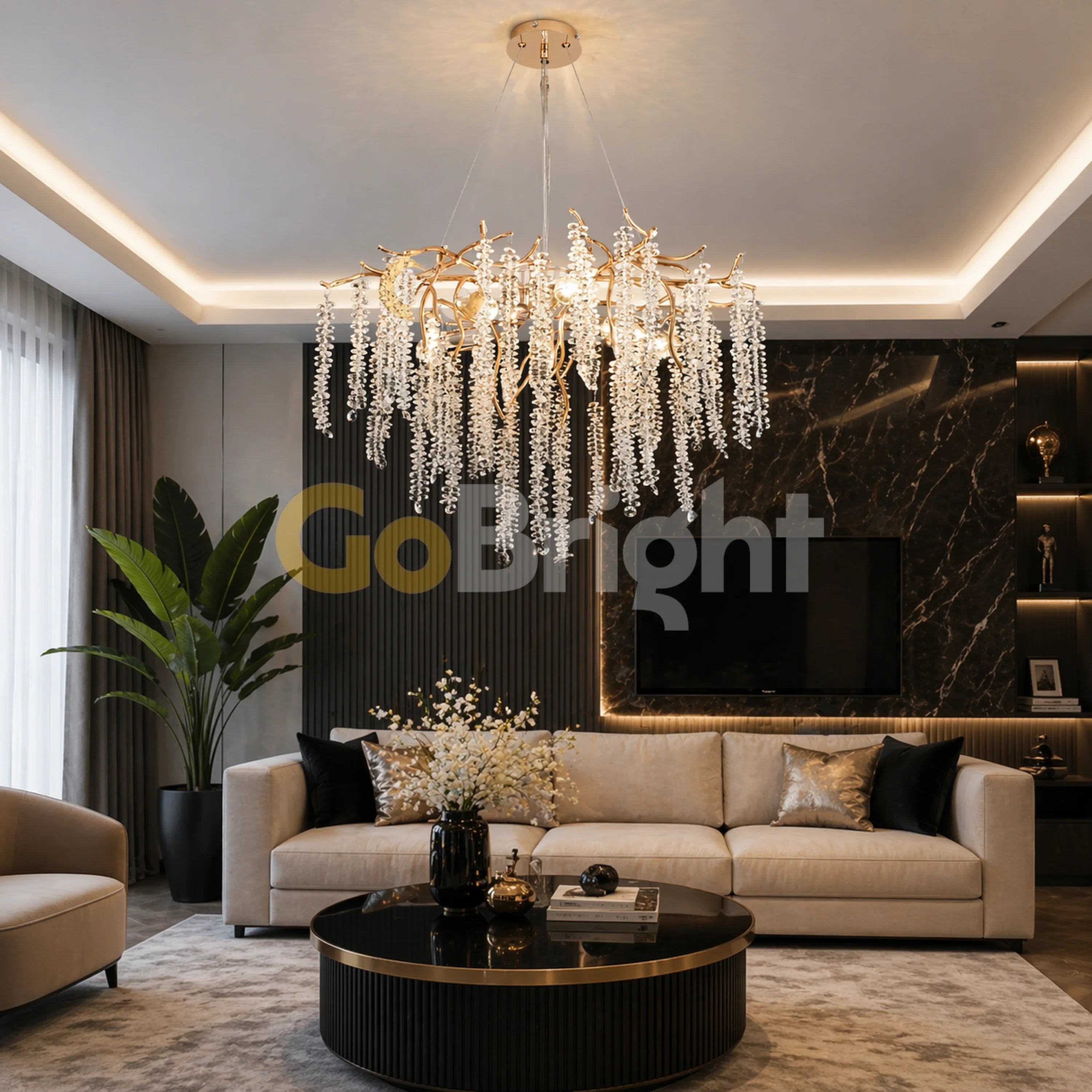 Candelabru Tigres 60cm 6xE14 Auriu
