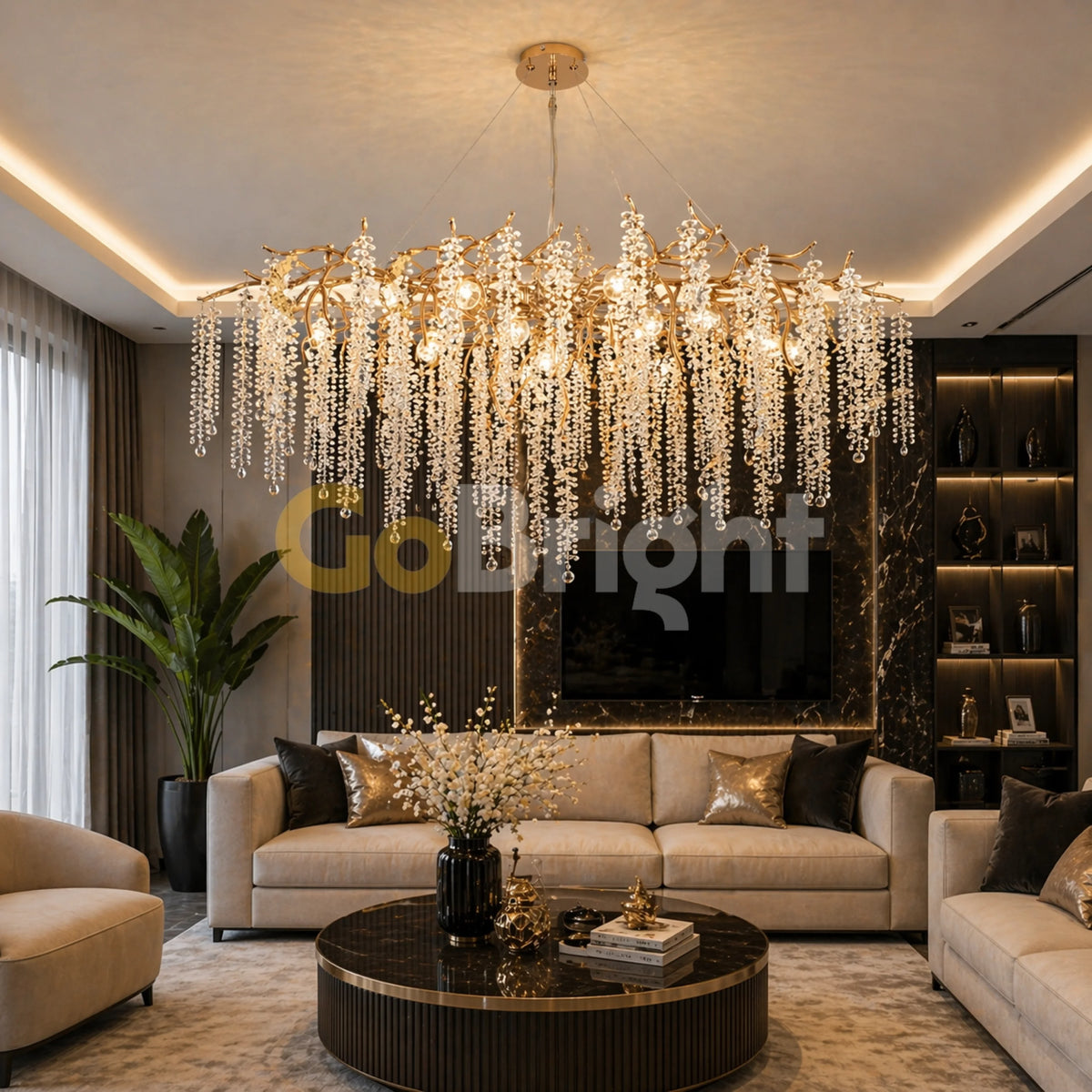 Candelabru Tigres 80cm 8xE14 Auriu