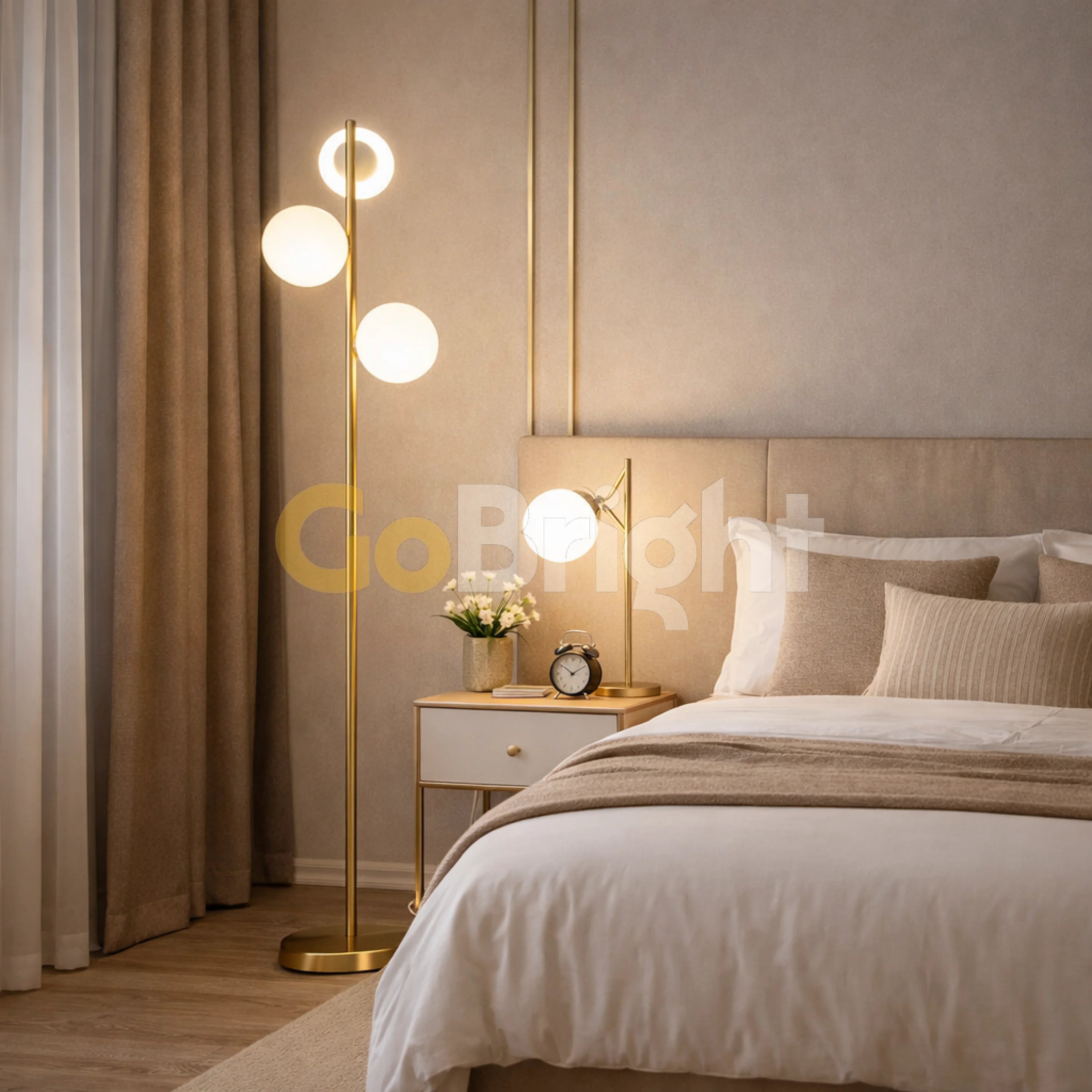 Lampadar Jolie 3xE27 160cm Auriu
