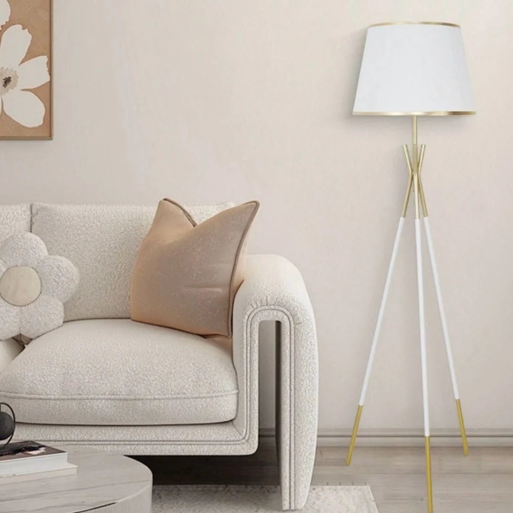 Lampadar Viena 1xE27 155cm Auriu + Alb