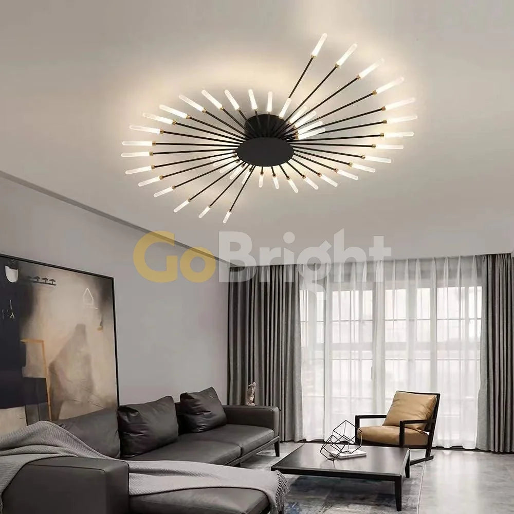 Lustra 28 LEDuri 112W Spiral cu Telecomanda 3 Tipuri de Lumini Negru