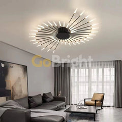 Lustra 28 LEDuri 112W Spiral cu Telecomanda 3 Tipuri de Lumini Negru
