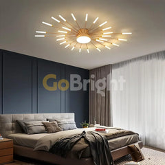 Lustra 28 LEDuri 56W Diametru 105cm Spiral 3 Tipuri de Lumini Auriu