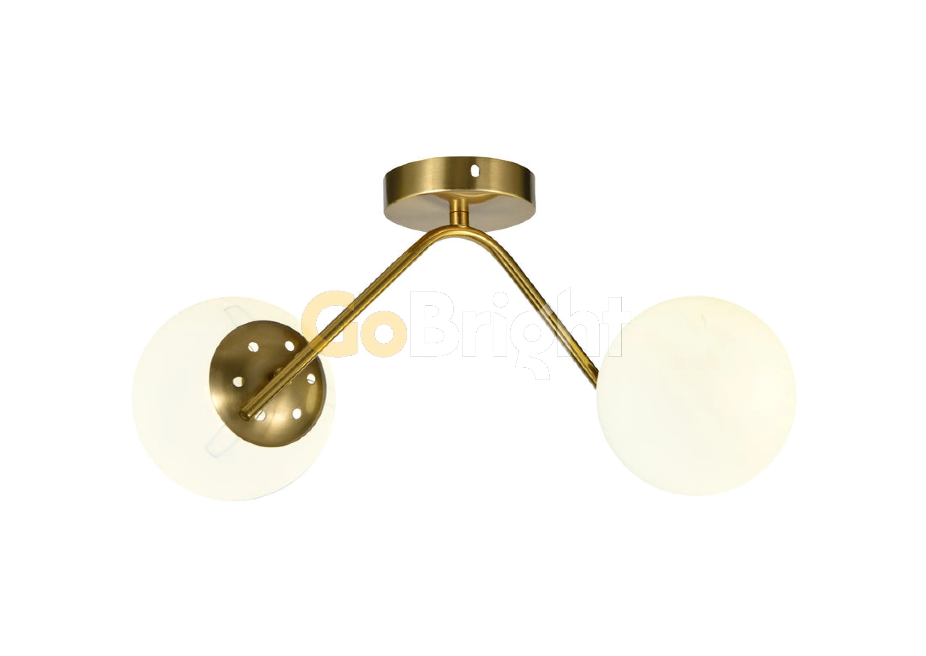 Lustra Globuri Albe 2xE27 45cm Auriu