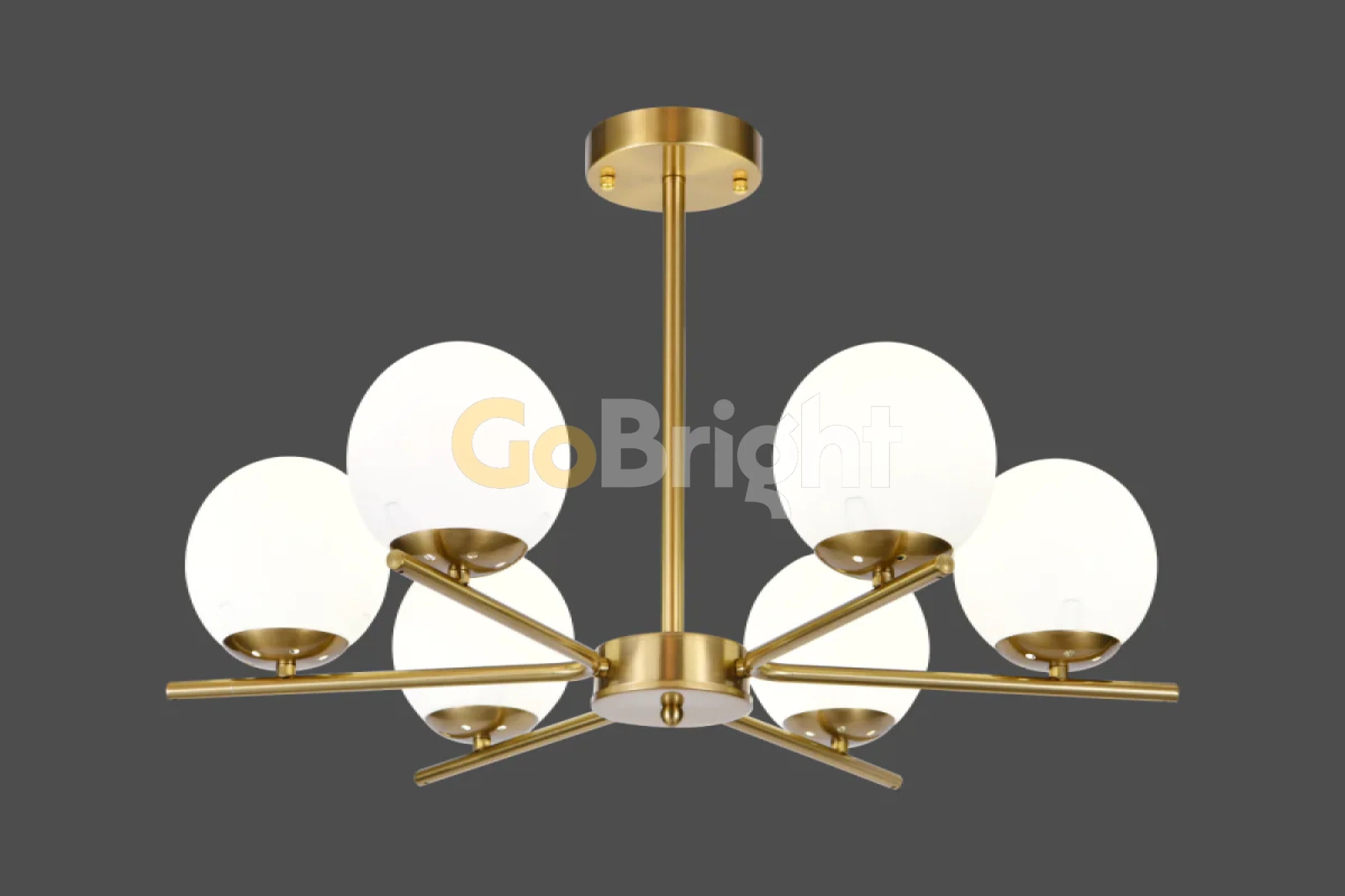 Lustra Globuri Albe 6xE27 Auriu