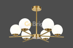 Lustra Globuri Albe 6xE27 Auriu