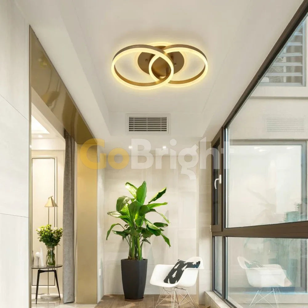 Lustra LED 120W cu Telecomanda Azele 3 Tipuri de Lumini Auriu