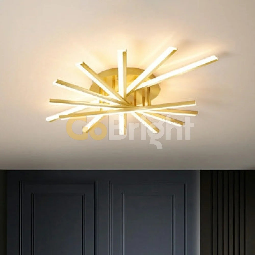 Lustra LED 125W cu Telecomanda Zang 3 Tipuri de Lumini Auriu