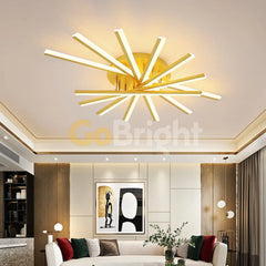 Lustra LED 125W cu Telecomanda Zang 3 Tipuri de Lumini Auriu