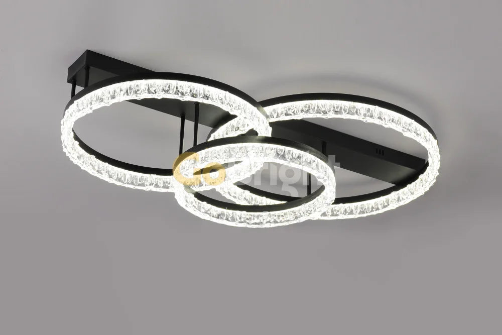 Lustra LED 240W cu Telecomanda Trinity 3 Tipuri de Lumini Negru