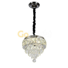 Lustra LED 30cm 52W cu Telecomanda Crystal 3 Tipuri de Lumini Crom