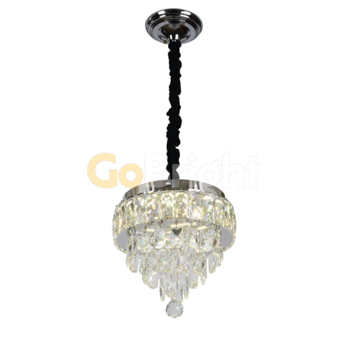 Lustra LED 30cm 52W cu Telecomanda Crystal 3 Tipuri de Lumini Crom