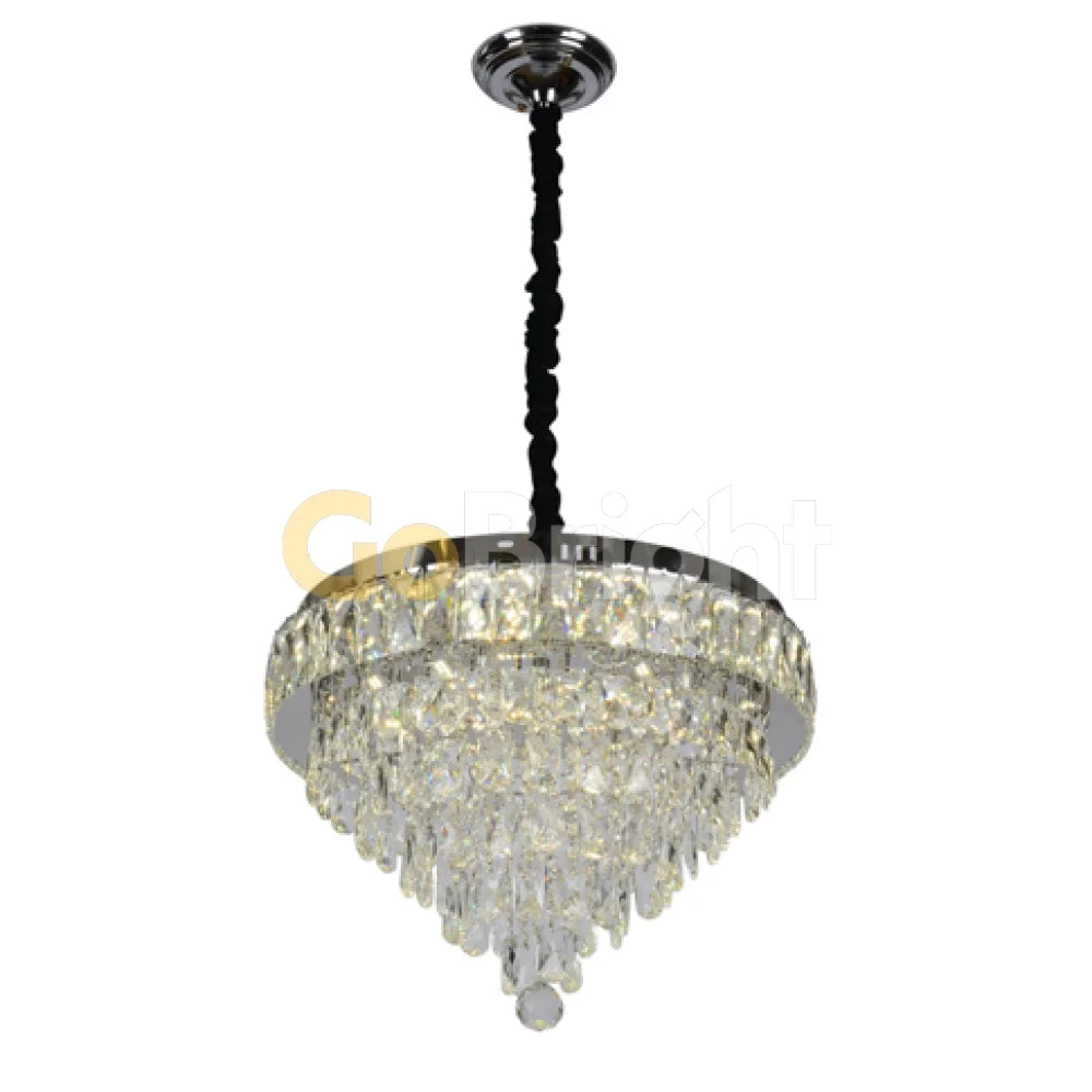 Lustra LED 50cm 112W cu Telecomanda Crystal 3 Tipuri de Lumini Crom