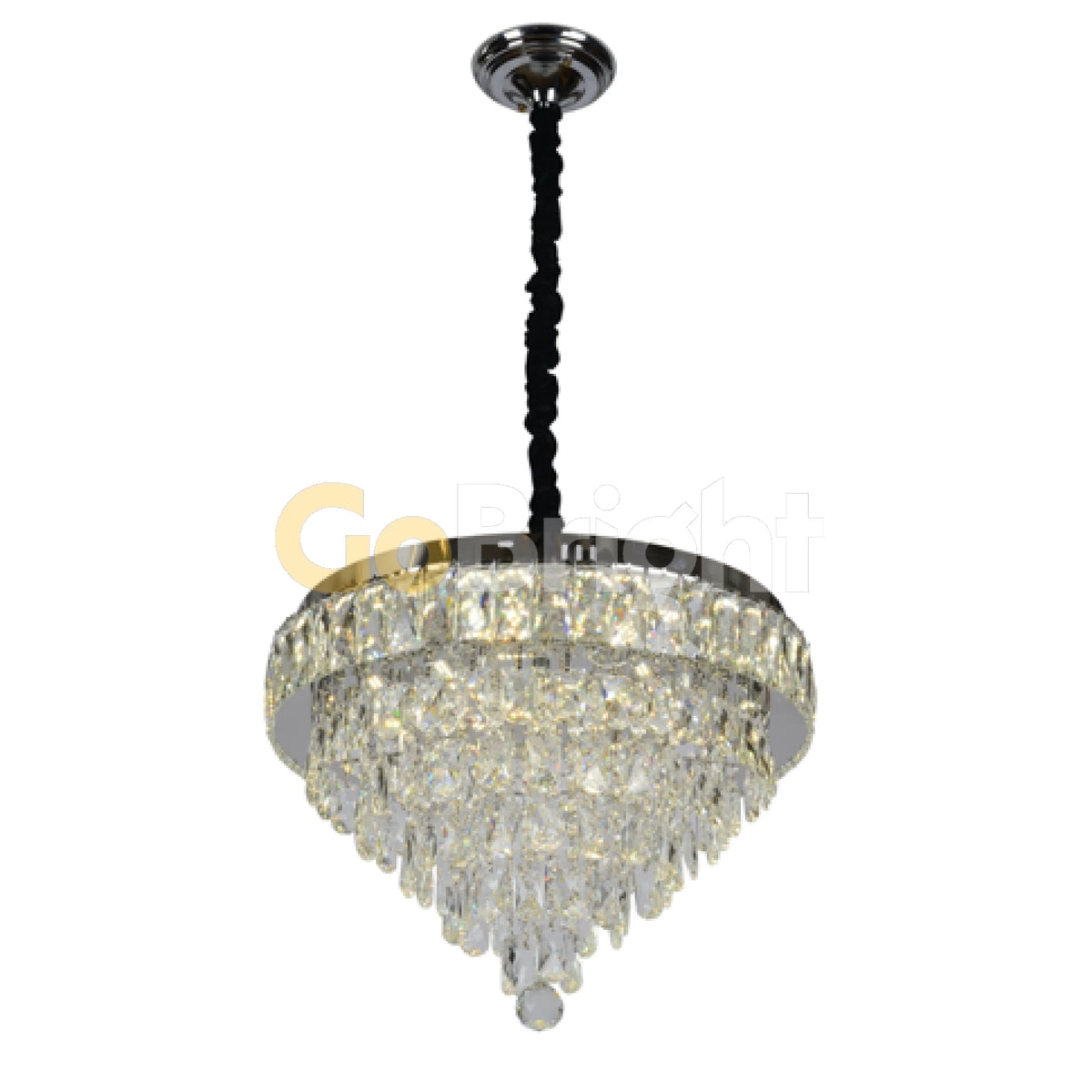 Lustra LED 50cm 112W cu Telecomanda Crystal 3 Tipuri de Lumini Crom