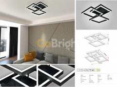 Lustra LED 60W Taiga cu Telecomanda 3 Tipuri de Lumini Negru