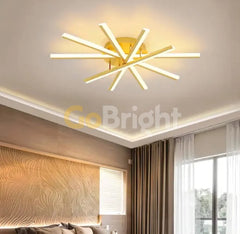 Lustra LED 95W cu Telecomanda Zang 3 Tipuri de Lumini Auriu