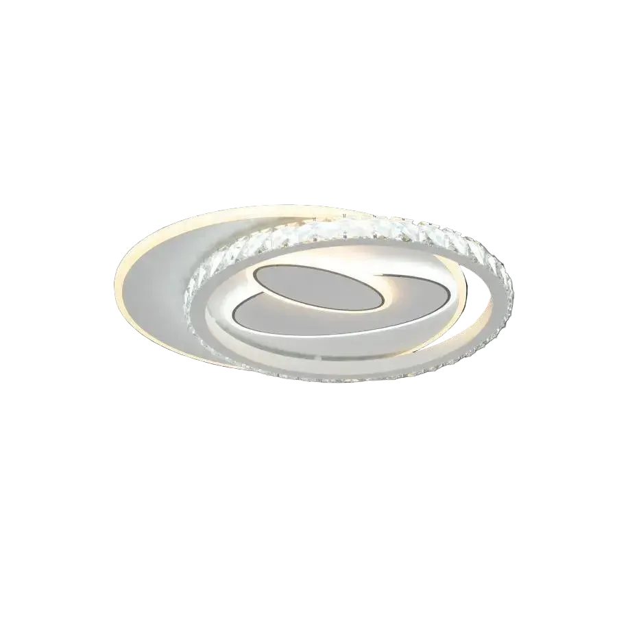 Plafoniera LED Diametru 50cm 200W Cristal cu Telecomanda Raisa 3 Tipuri de Lumini Alb
