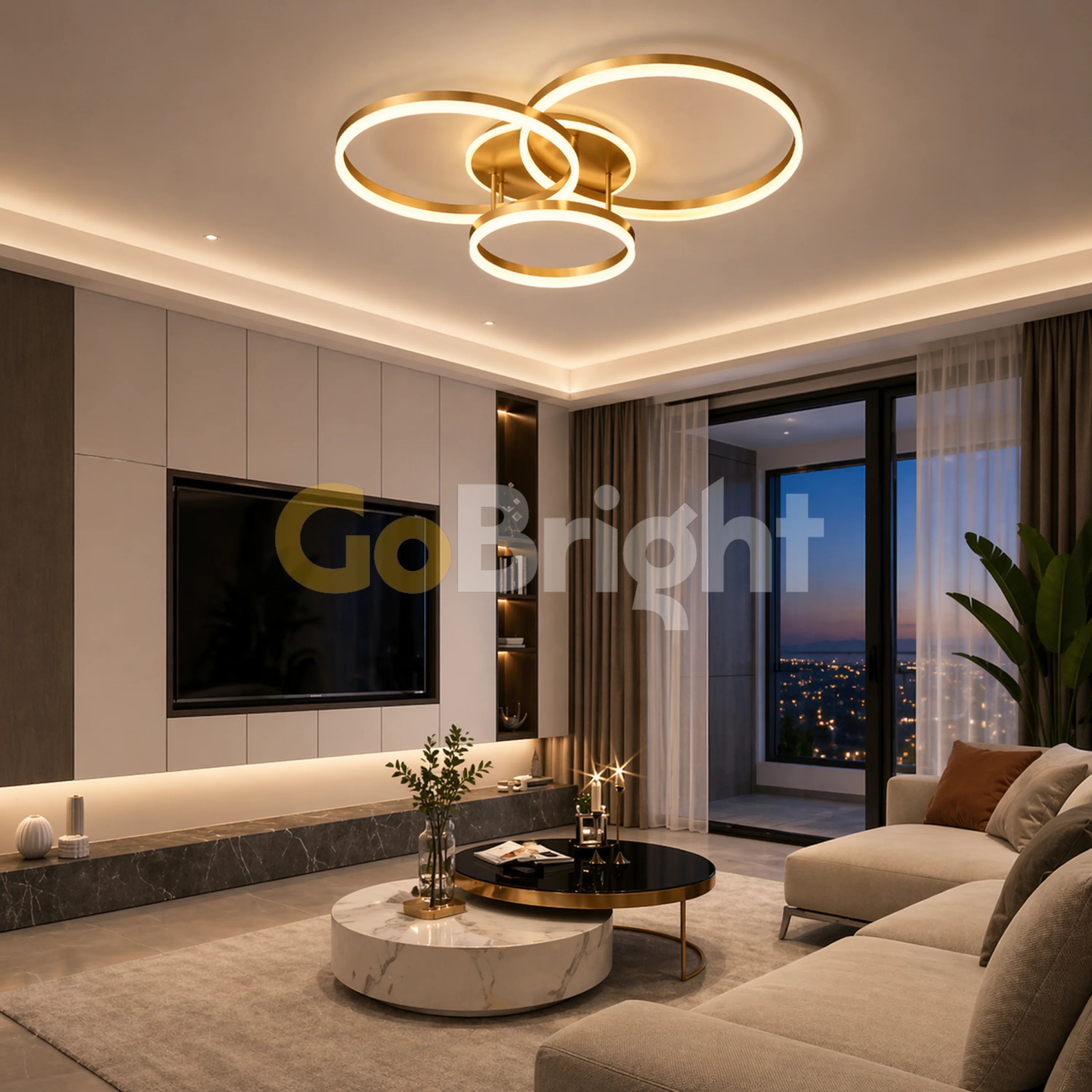 Lustra LED cu Telecomanda Azele 3 Tipuri de Lumini 136W Auriu