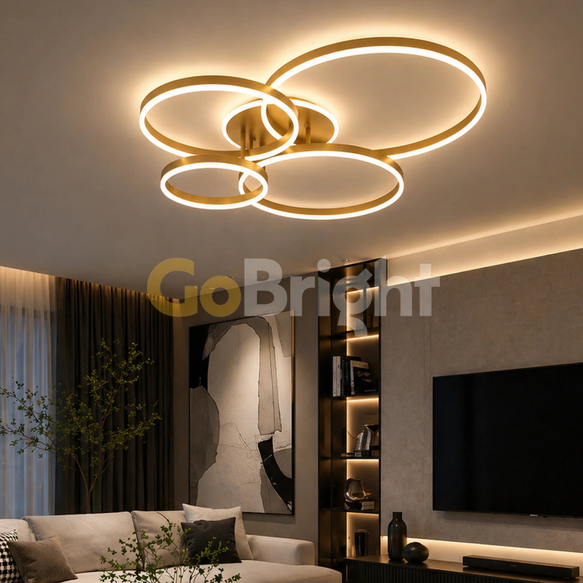 Lustra LED cu Telecomanda Azele 3 Tipuri de Lumini 360W Auriu