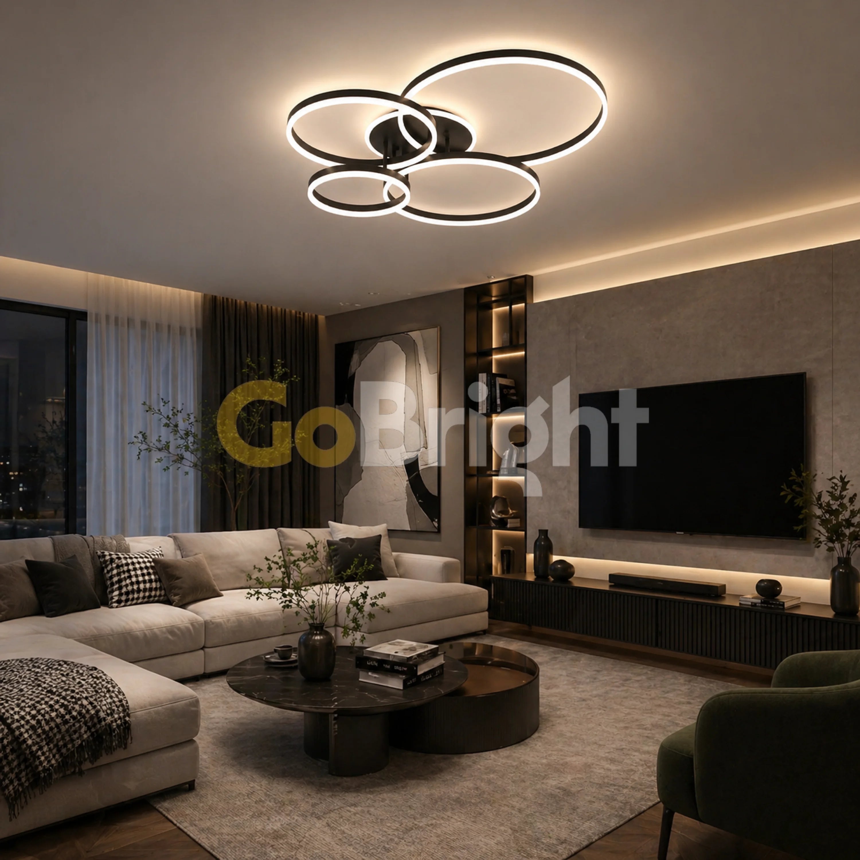 Lustra LED cu Telecomanda Azele 3 Tipuri de Lumini 360W Negru