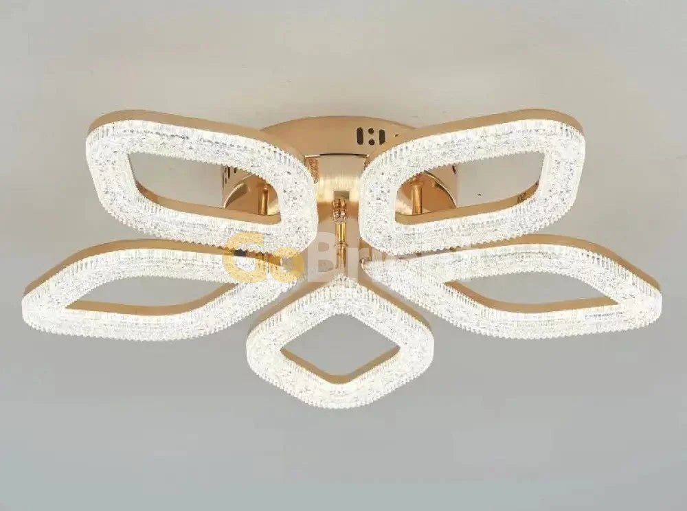 Lustra LED cu Telecomanda Elsabe 3 Tipuri de Lumini 100W Auriu