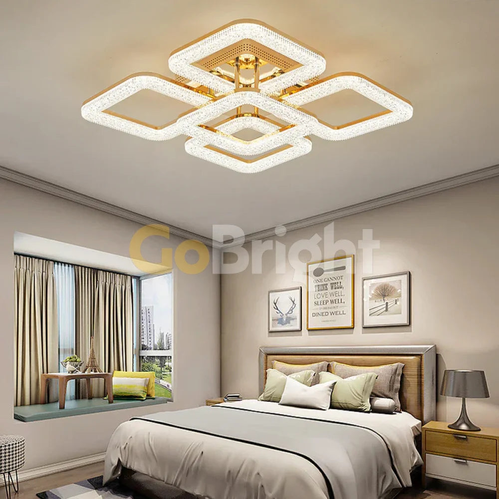 Lustra LED cu Telecomanda Elsabe 3 Tipuri de Lumini 160W Auriu