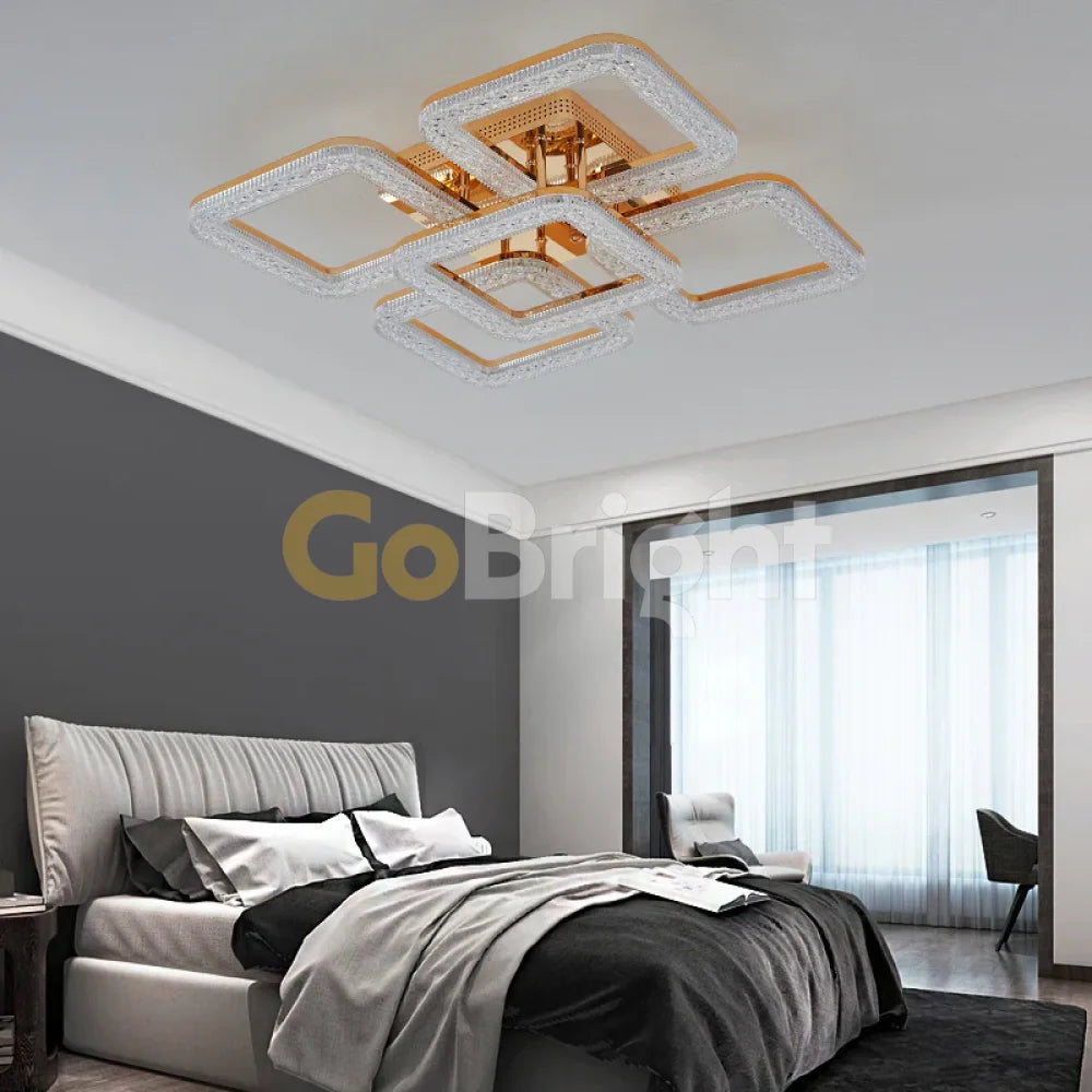 Lustra LED cu Telecomanda Elsabe 3 Tipuri de Lumini 160W Auriu