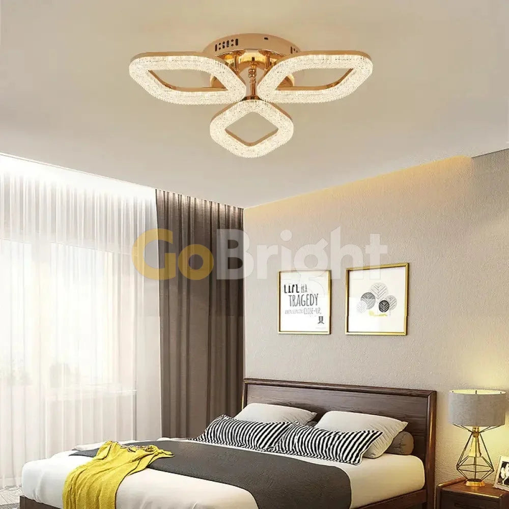 Lustra LED cu Telecomanda Elsabe 3 Tipuri de Lumini 60W Auriu