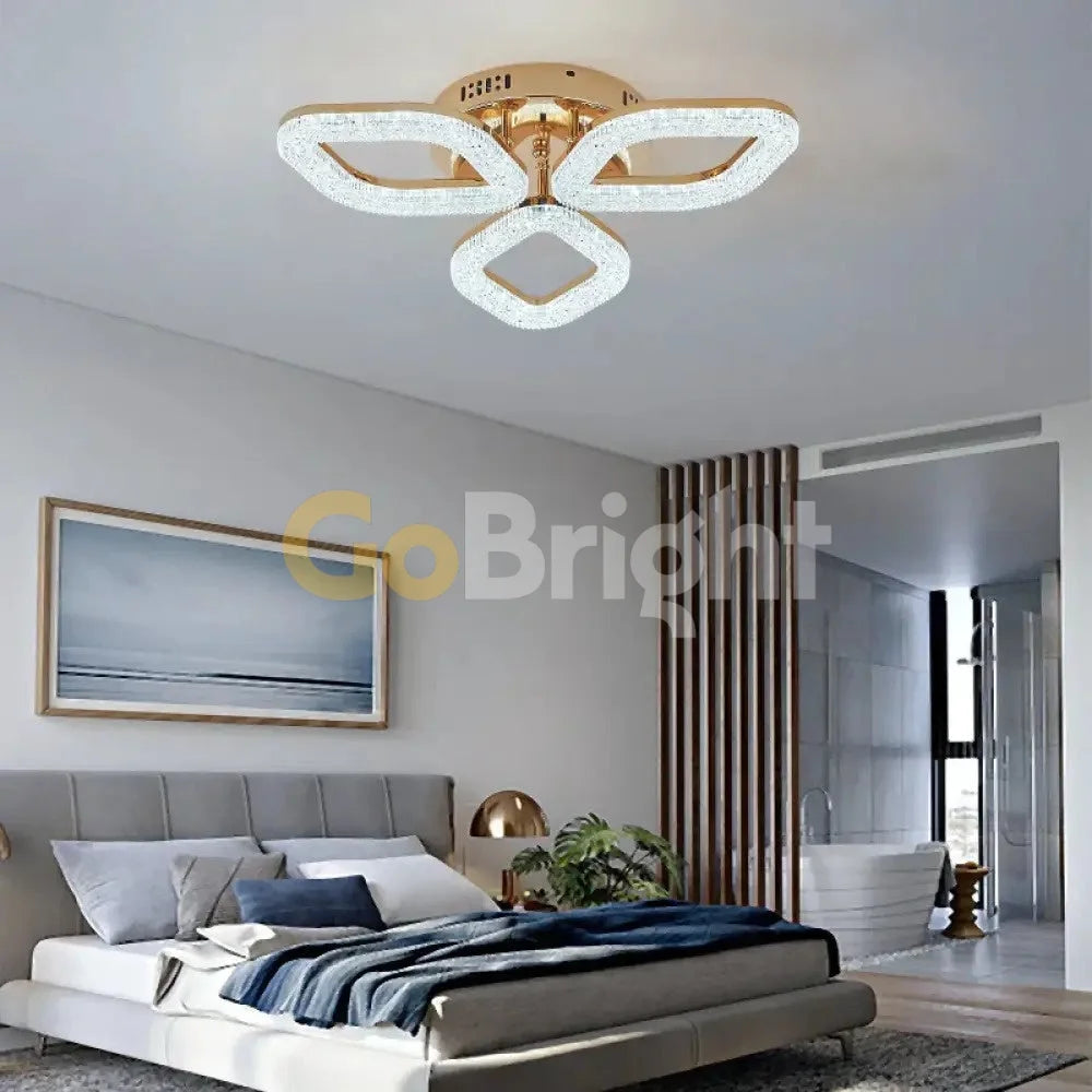 Lustra LED cu Telecomanda Elsabe 3 Tipuri de Lumini 60W Auriu