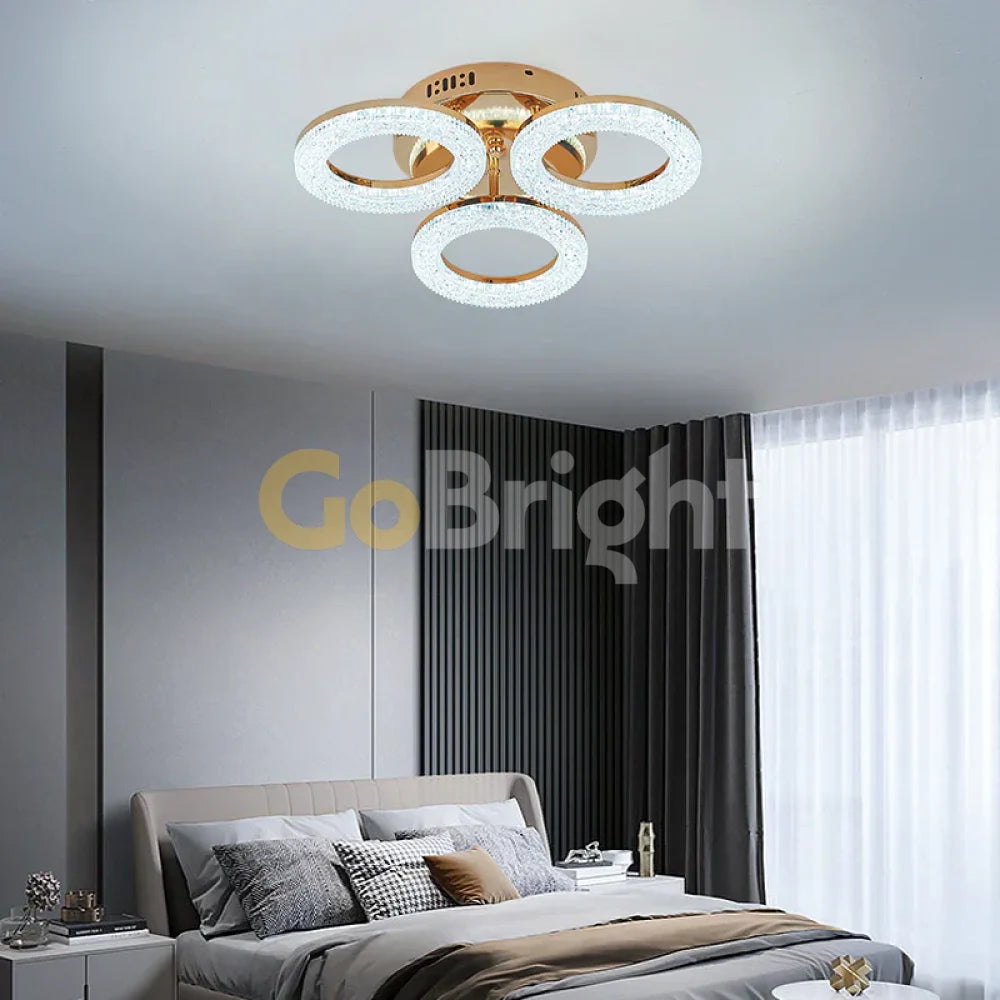 Lustra LED cu Telecomanda Elsabe 3 Tipuri de Lumini 60W Auriu