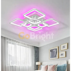 Lustra LED cu Telecomanda Grande 3 Tipuri de Lumini RGB 200W Alb
