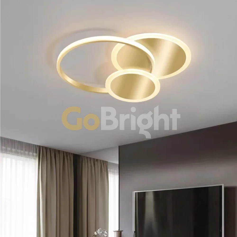 Lustra LED cu Telecomanda Kara 3 Tipuri de Lumini 80W Auriu