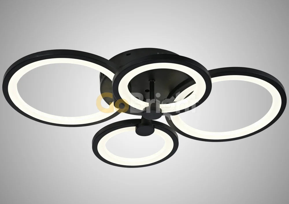 Lustra LED cu Telecomanda Odele 3 Tipuri de Lumini 108W Negru