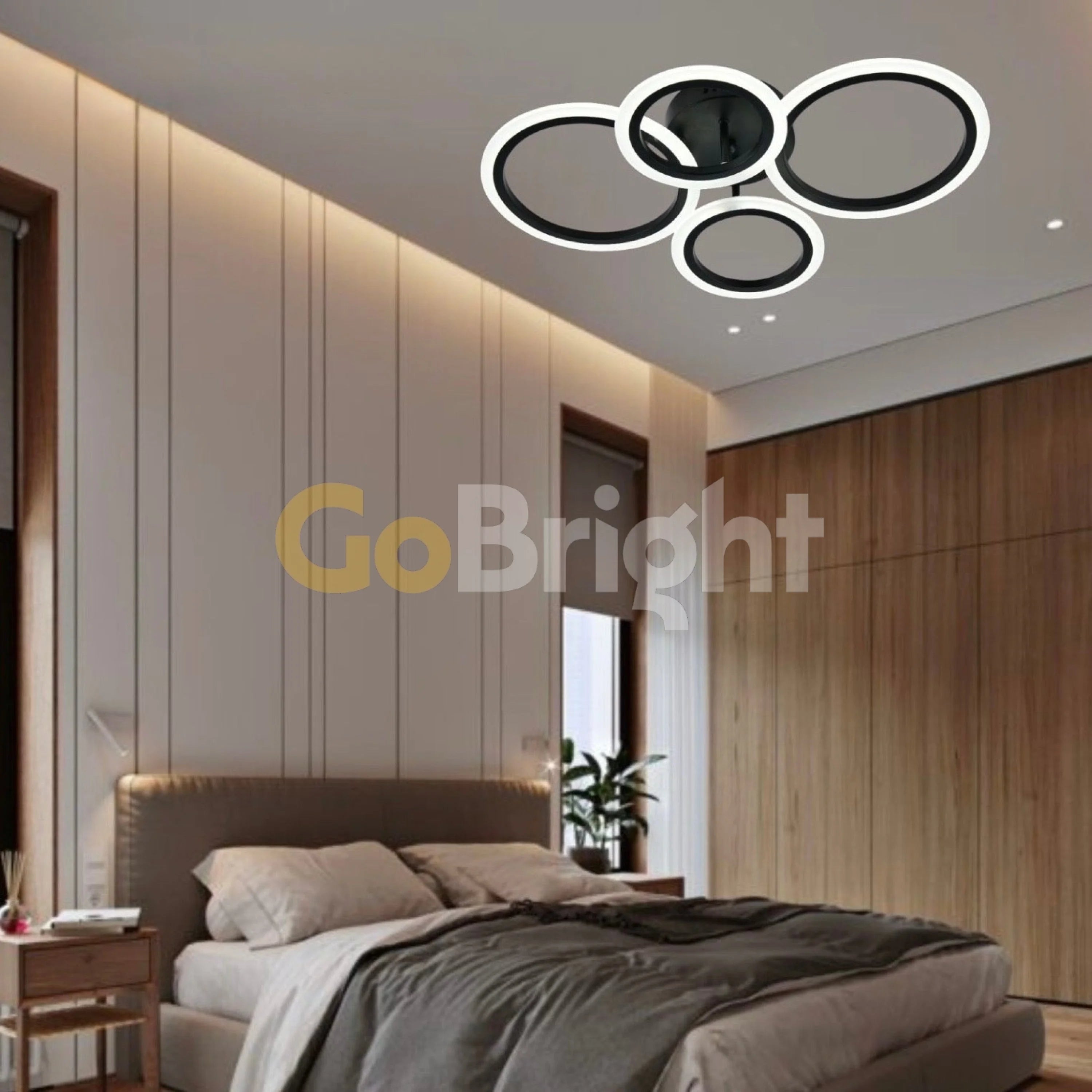 Lustra LED cu Telecomanda Odele 3 Tipuri de Lumini 108W Negru