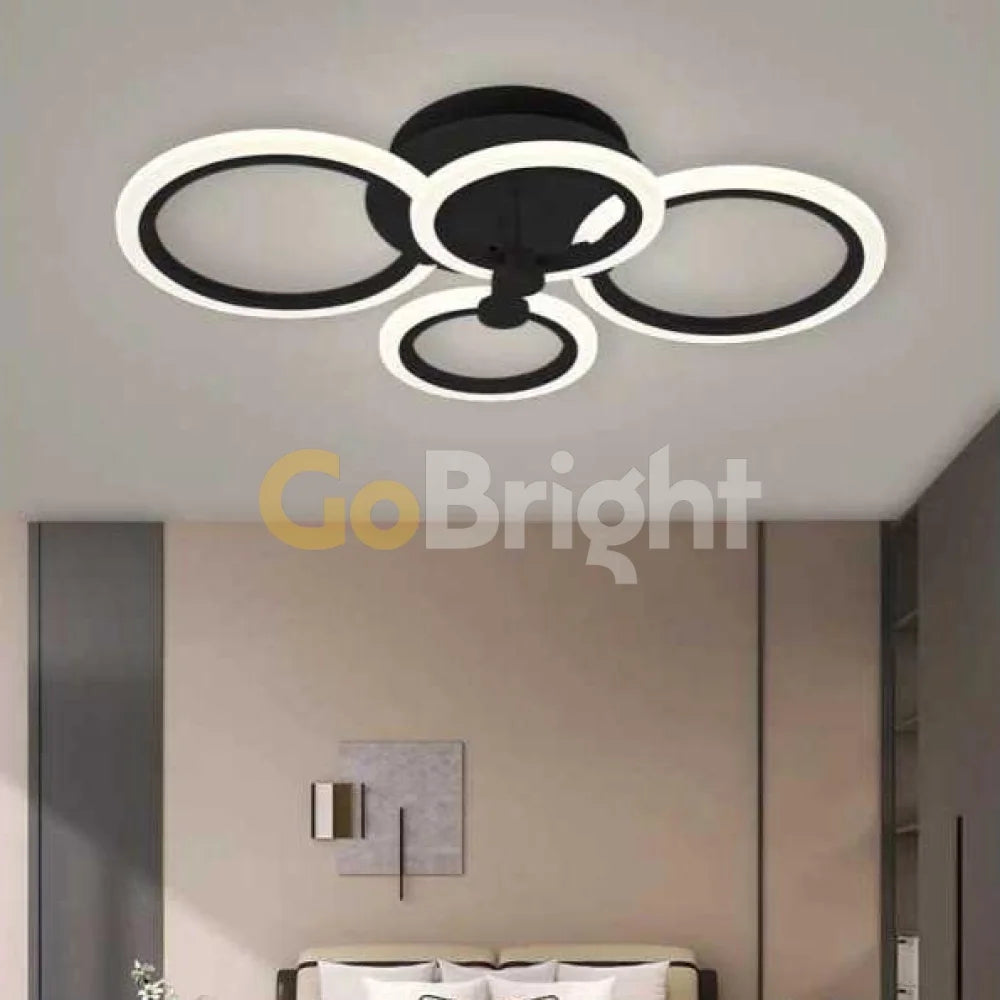 Lustra LED cu Telecomanda Odele 3 Tipuri de Lumini 108W Negru