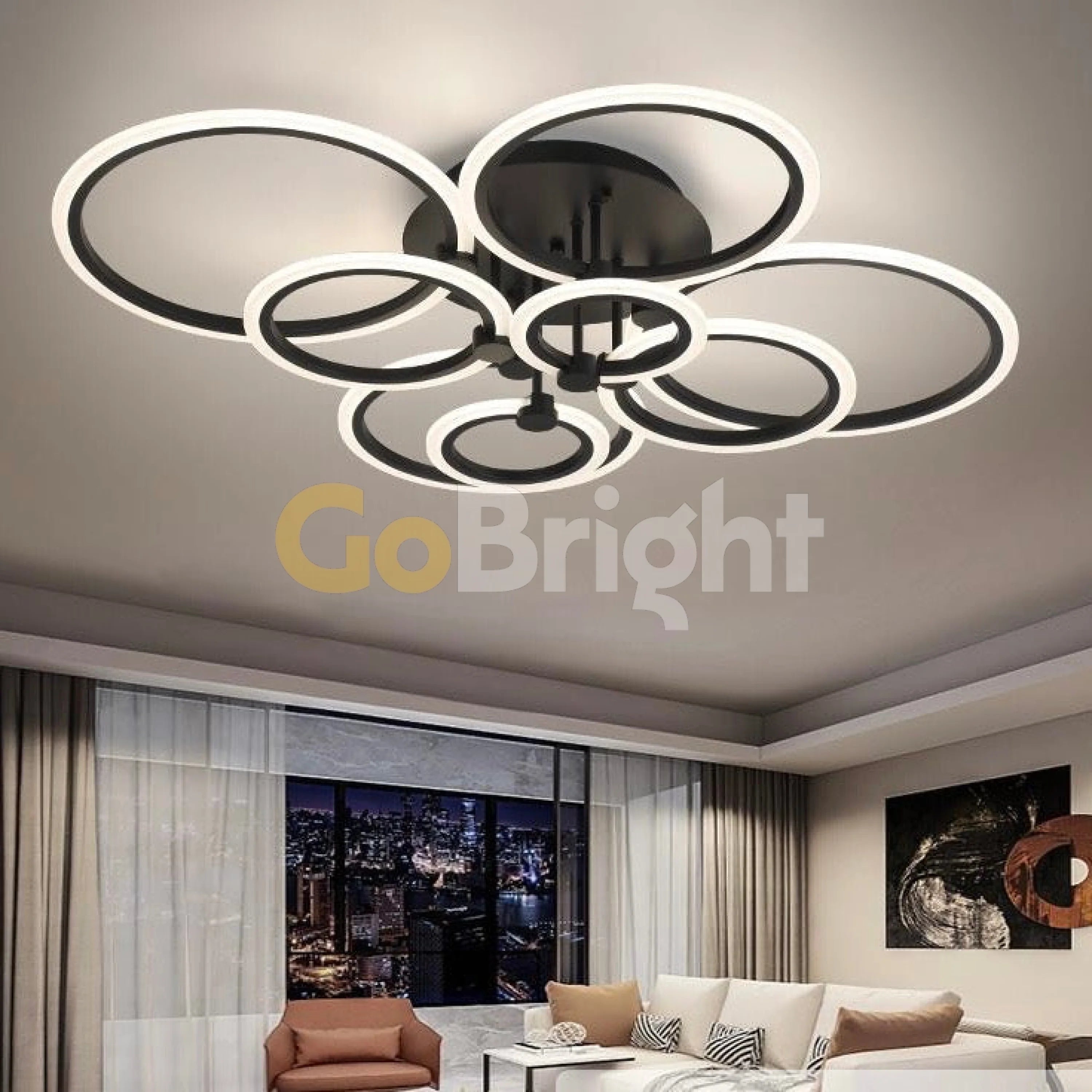 Lustra LED cu Telecomanda Odele 3 Tipuri de Lumini 284W Negru