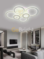 Lustra LED cu Telecomanda Rosaly 3 Tipuri de Lumini RGB 120W Alb + Auriu