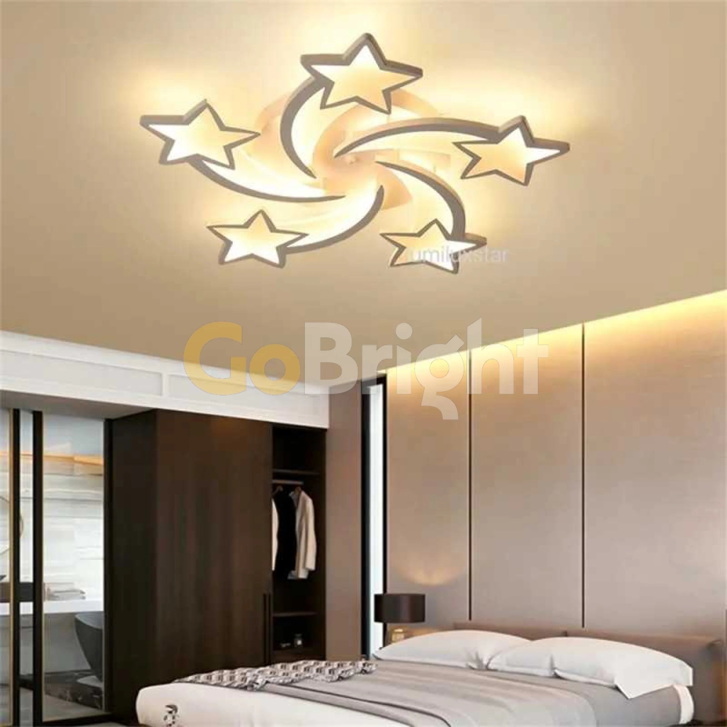 Lustra LED cu Telecomanda Star 3 Tipuri de Lumini 120W Alb