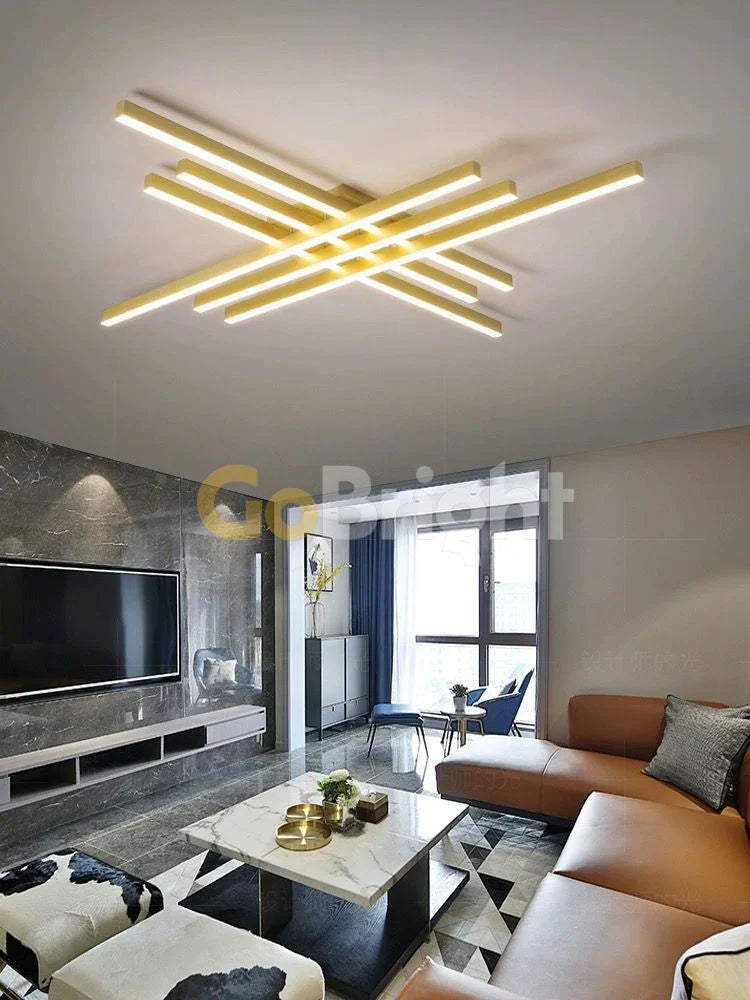 Lustra LED cu Telecomanda Zang 3 Tipuri de Lumini 146W Auriu