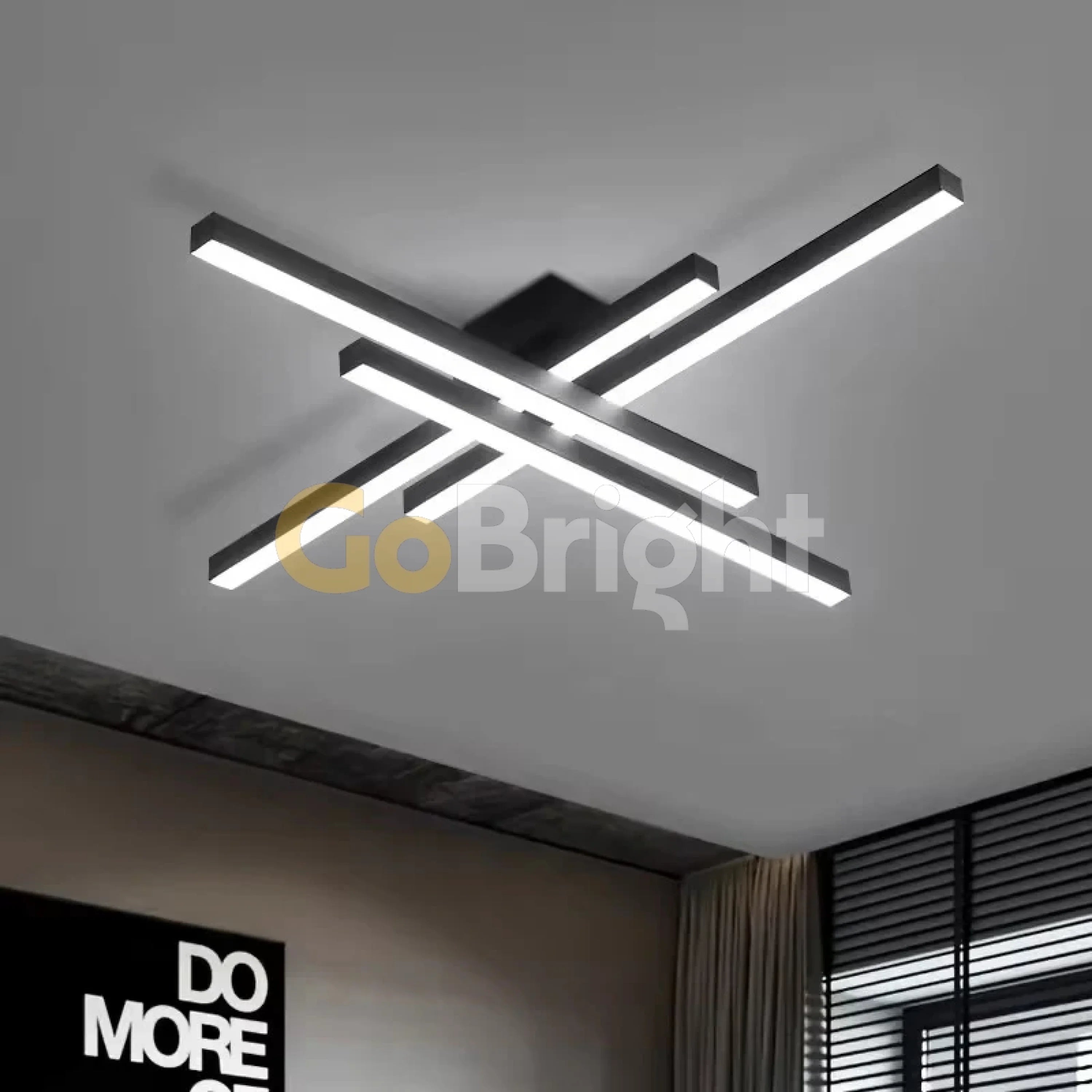 Lustra LED cu Telecomanda Zang 3 Tipuri de Lumini 66W Negru