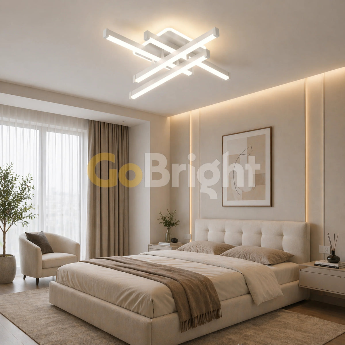 Lustra LED cu Telecomanda Zang 3 Tipuri de Lumini 90W Alb