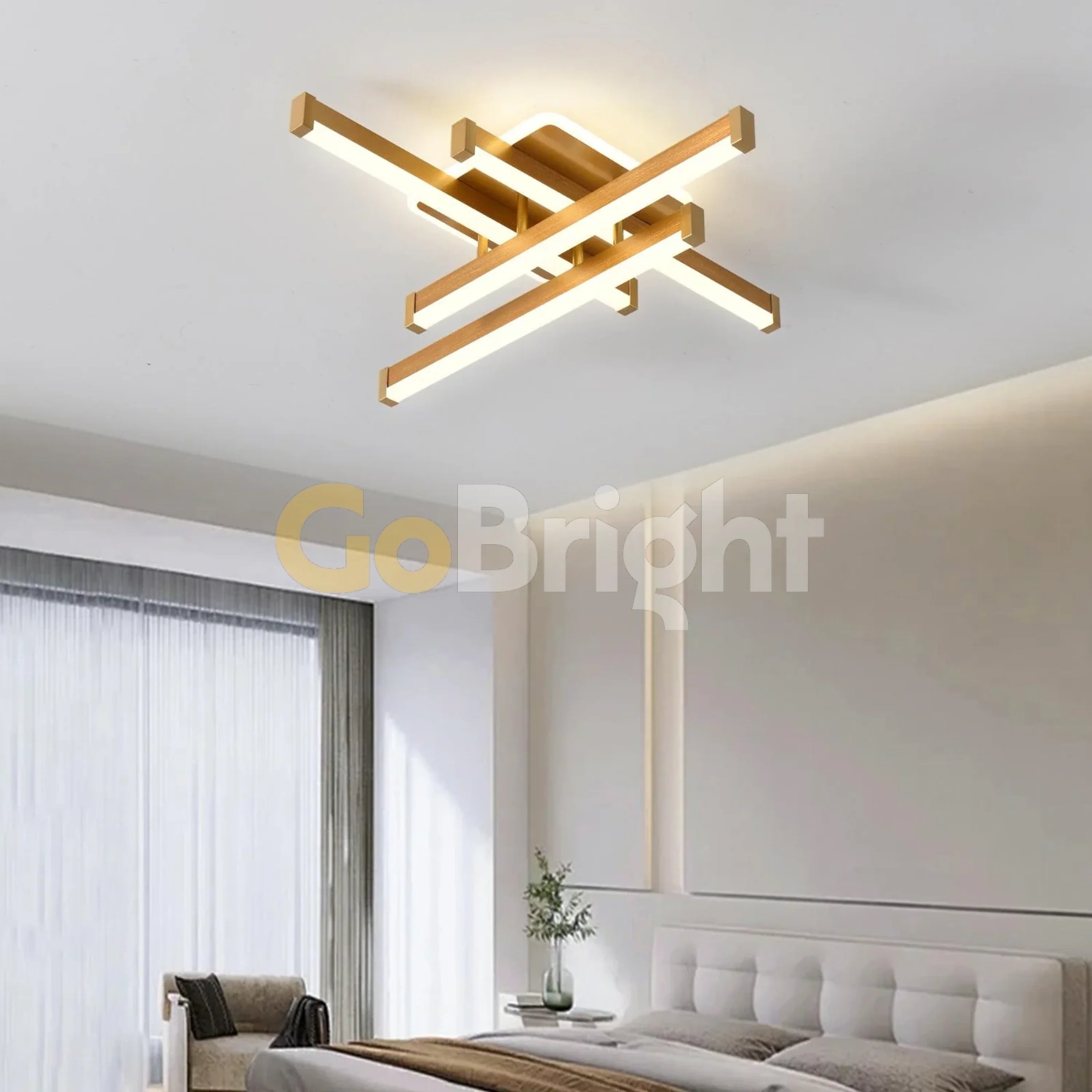 Lustra LED cu Telecomanda Zang 3 Tipuri de Lumini 90W Auriu
