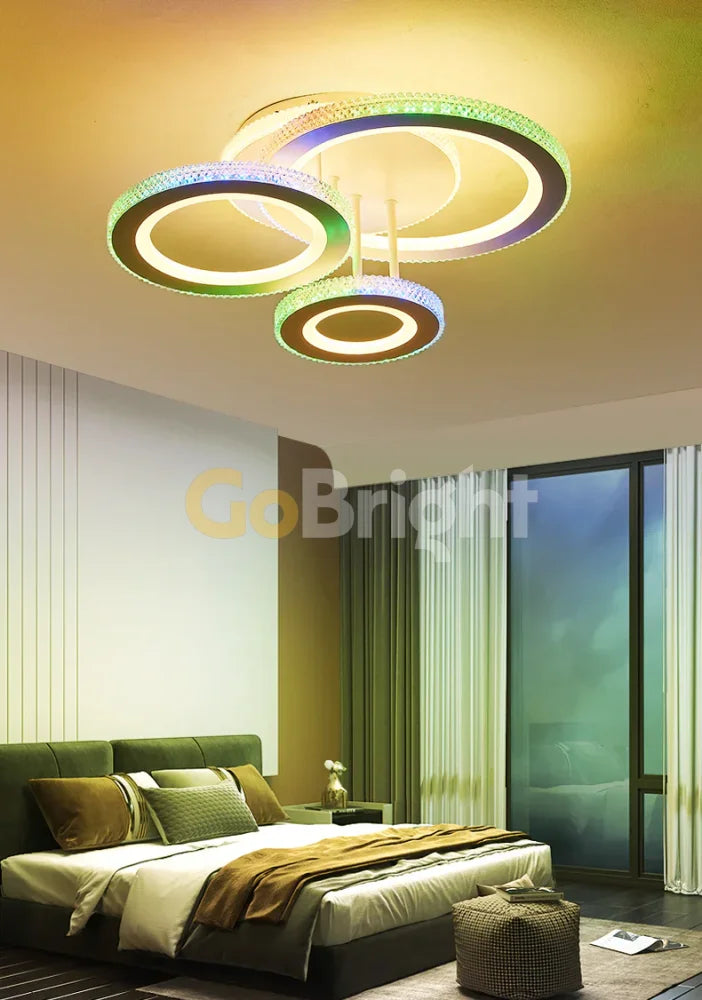 Lustra LED RGB 164W cu Telecomanda Anna 3 Tipuri de Lumini Alb