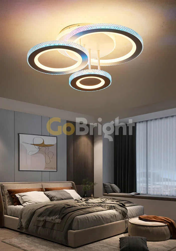 Lustra LED RGB 164W cu Telecomanda Anna 3 Tipuri de Lumini Alb