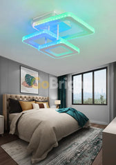 Lustra LED RGB 164W cu Telecomanda Liam 3 Tipuri de Lumini Alb
